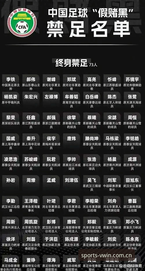 中国足协第三批禁足名单出炉：德赢体育vwin用户看球前必知的幕后故事